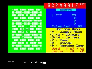 Scrabble (1984)(Leisure Genius)[SCRABLE] screen shot game playing